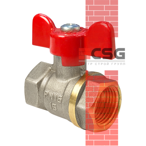 Кран шаровой латунь Стандарт 222 Ду25 Ру16 ВР/американка полнопроходной рычаг ГАЛЛОП 103158 арт.1213336CDEK